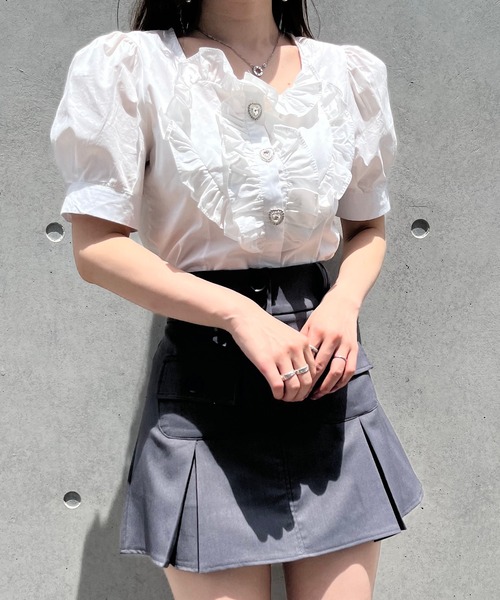 Crea titty&Co. PETIT(クレアティティーアンドコープチ)の「【Crea titty&Co.PETIT】ハートフリルブラウス(シャツ/ブラウス・レディース・ホワイト・FREE)」の12枚目の写真