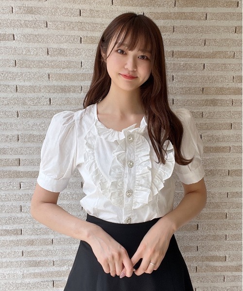 Crea titty&Co. PETIT(クレアティティーアンドコープチ)の「【Crea titty&Co.PETIT】ハートフリルブラウス(シャツ/ブラウス・レディース・ホワイト・FREE)」の2枚目の写真