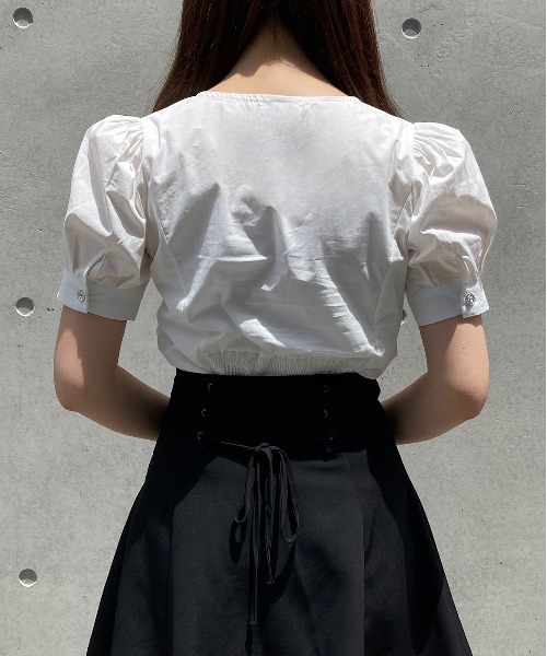 Crea titty&Co. PETIT(クレアティティーアンドコープチ)の「【Crea titty&Co.PETIT】ハートフリルブラウス(シャツ/ブラウス・レディース・ホワイト・FREE)」の5枚目の写真