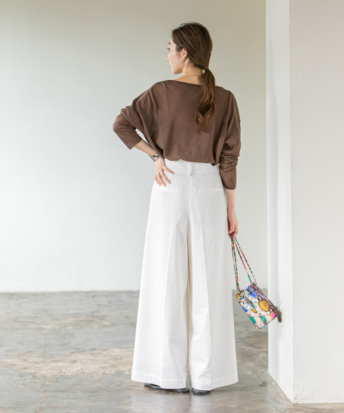 Noble（ノーブル）の「テンジクボートネックニット（ニット/セーター・レディース・ブラック/ブラウン/サックスブルー・FREE）」の9枚目の写真