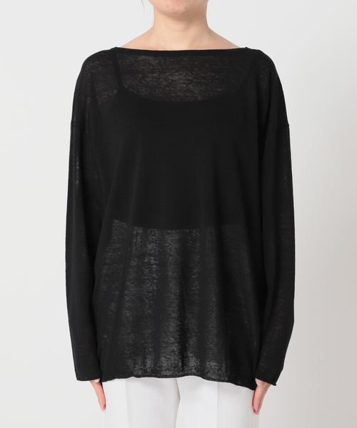 Noble（ノーブル）の「テンジクボートネックニット（ニット/セーター・レディース・ブラック/ブラウン/サックスブルー・FREE）」の13枚目の写真