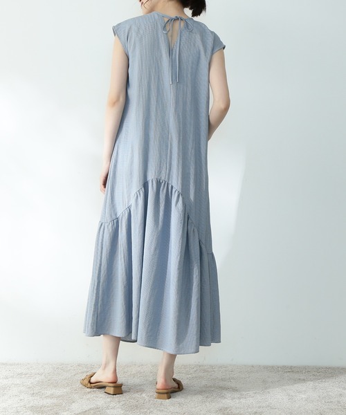 ◆フレンチスリーブイレヘムマーメイドワンピース