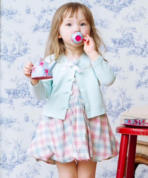 panpantutu（パンパンチュチュ）の「UVcut フレンチリボンカーディガン（カーディガン/ボレロ・キッズ・ライトグレー/ベビーピンク/ネイビー/レモンイエロー/ミント・80ｃｍ/90cm/110cm/100cm/130cm/120cm）」の22枚目の写真