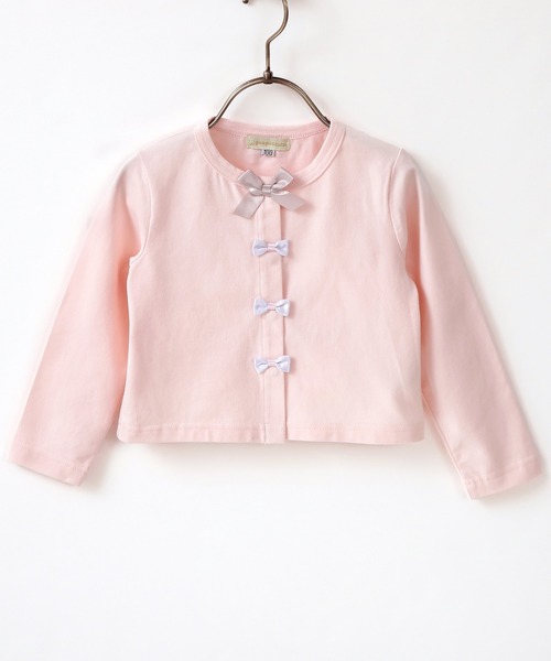 panpantutu（パンパンチュチュ）の「UVcut フレンチリボンカーディガン（カーディガン/ボレロ・キッズ・ライトグレー/ベビーピンク/ネイビー/レモンイエロー/ミント・80ｃｍ/90cm/110cm/100cm/130cm/120cm）」の7枚目の写真