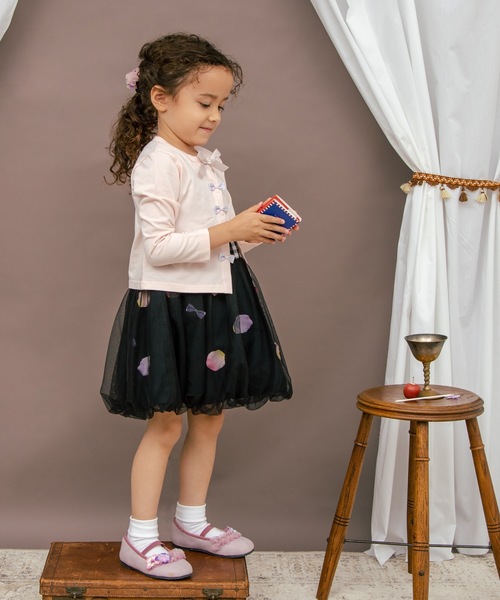 panpantutu（パンパンチュチュ）の「UVcut フレンチリボンカーディガン（カーディガン/ボレロ・キッズ・ライトグレー/ベビーピンク/ネイビー/レモンイエロー/ミント・80ｃｍ/90cm/110cm/100cm/130cm/120cm）」の12枚目の写真