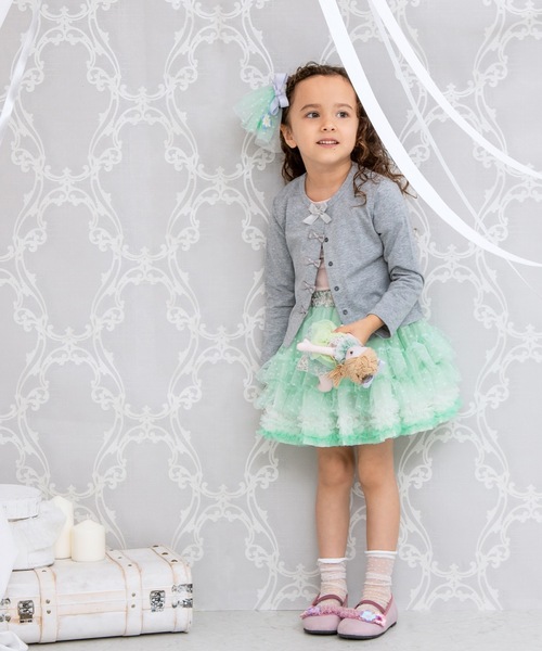 panpantutu（パンパンチュチュ）の「UVcut フレンチリボンカーディガン（カーディガン/ボレロ・キッズ・ライトグレー/ベビーピンク/ネイビー/レモンイエロー/ミント・80ｃｍ/90cm/110cm/100cm/130cm/120cm）」の10枚目の写真