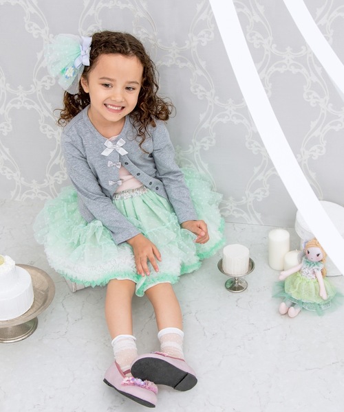 panpantutu（パンパンチュチュ）の「UVcut フレンチリボンカーディガン（カーディガン/ボレロ・キッズ・ライトグレー/ベビーピンク/ネイビー/レモンイエロー/ミント・80ｃｍ/90cm/110cm/100cm/130cm/120cm）」の11枚目の写真