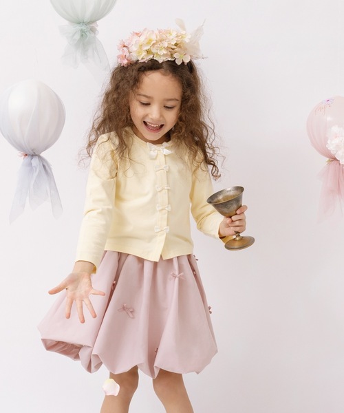 panpantutu（パンパンチュチュ）の「UVcut フレンチリボンカーディガン（カーディガン/ボレロ・キッズ・ライトグレー/ベビーピンク/ネイビー/レモンイエロー/ミント・80ｃｍ/90cm/110cm/100cm/130cm/120cm）」の15枚目の写真