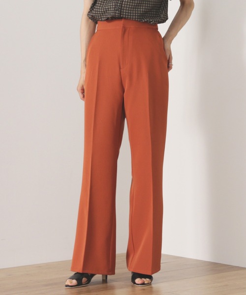 BEAMS HEART(ビームスハート)の「BEAMS HEART / セミフレア パンツ(スラックス・レディース・ブラック/オレンジ/グリーン・SMALL/MEDIUM)」の3枚目の写真