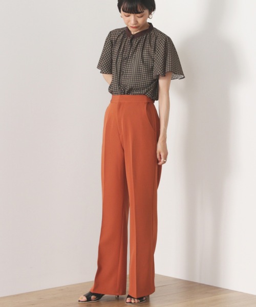 BEAMS HEART(ビームスハート)の「BEAMS HEART / セミフレア パンツ(スラックス・レディース・ブラック/オレンジ/グリーン・SMALL/MEDIUM)」の6枚目の写真