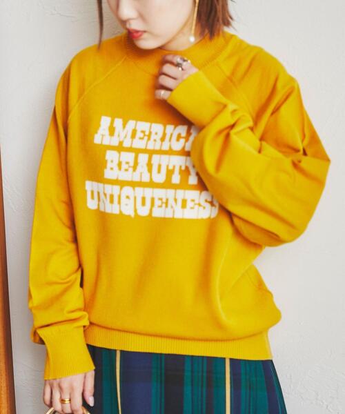 coen（コーエン）の「もちふわロゴジャカードラグランニット（ニット/セーター・レディース・ライム/グレー/イエロー・L/M）」の22枚目の写真