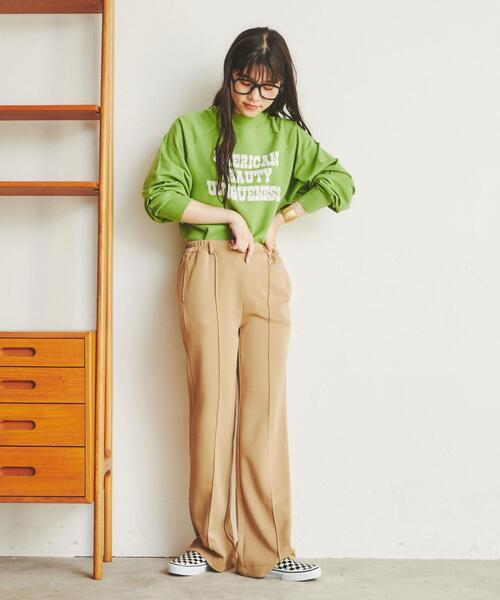 coen（コーエン）の「もちふわロゴジャカードラグランニット（ニット/セーター・レディース・ライム/グレー/イエロー・L/M）」の21枚目の写真