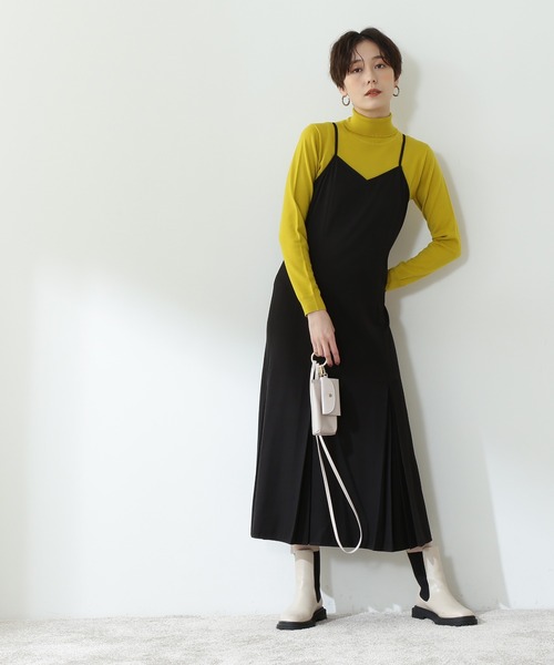 N.(N. Natural Beauty Basic)(エヌエヌナチュラルビューティーベーシック)の「◆ウールベーシック天竺プレーティングタートルネックニット(ニット/セーター・レディース・オフホワイト/ブラック/モーブ系/イエロー/レッド・MEDIUM)」の7枚目の写真