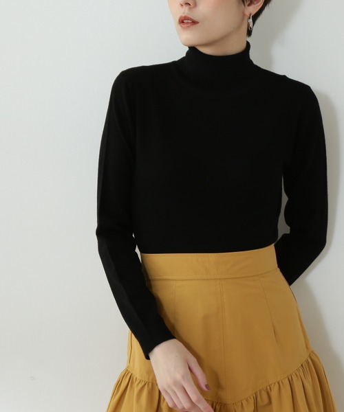 N.(N. Natural Beauty Basic)(エヌエヌナチュラルビューティーベーシック)の「◆ウールベーシック天竺プレーティングタートルネックニット(ニット/セーター・レディース・オフホワイト/ブラック/モーブ系/イエロー/レッド・MEDIUM)」の22枚目の写真