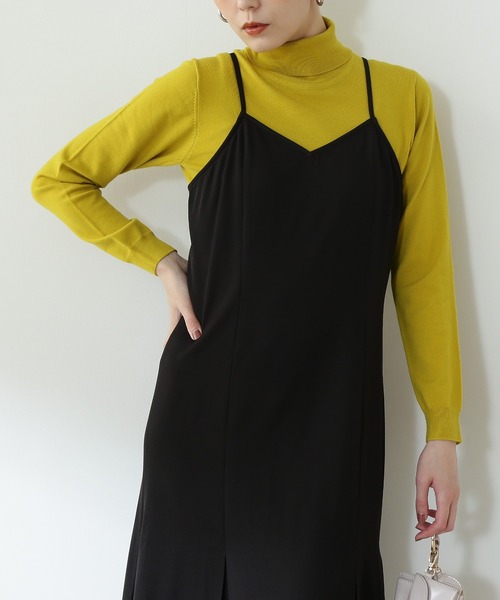 N.(N. Natural Beauty Basic)(エヌエヌナチュラルビューティーベーシック)の「◆ウールベーシック天竺プレーティングタートルネックニット(ニット/セーター・レディース・オフホワイト/ブラック/モーブ系/イエロー/レッド・MEDIUM)」の21枚目の写真