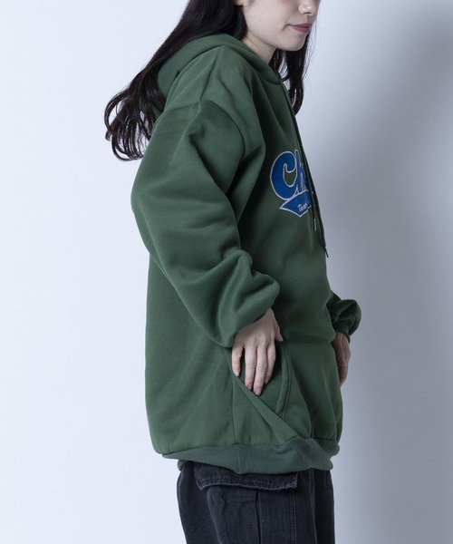 セール】韓国風 冬服 オーバーサイズ カレッジロゴ フーディー