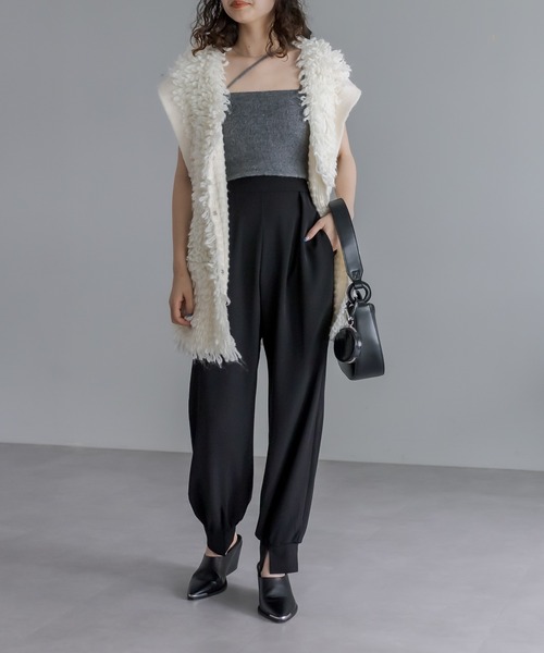 mystic（ミスティック）の「裾スリットイージーパンツ（その他パンツ・レディース・ブラック/アイボリー・1/2）」の21枚目の写真