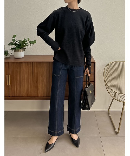 Re:EDIT（リエディ）の「[神山まりあさん着用]合皮ゴールドバックルフラップハンドバッグ（ハンドバッグ・レディース・ブラウン/ブラック・FREE）」の4枚目の写真