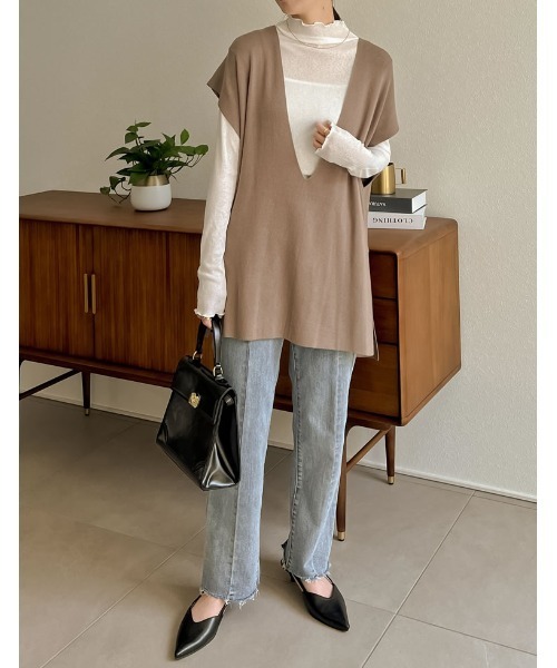 Re:EDIT（リエディ）の「[神山まりあさん着用]合皮ゴールドバックルフラップハンドバッグ（ハンドバッグ・レディース・ブラウン/ブラック・FREE）」の8枚目の写真