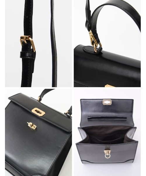 Re:EDIT（リエディ）の「[神山まりあさん着用]合皮ゴールドバックルフラップハンドバッグ（ハンドバッグ・レディース・ブラウン/ブラック・FREE）」の16枚目の写真