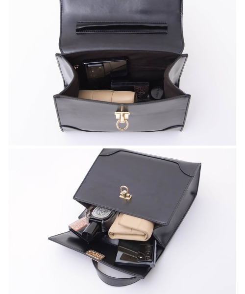 Re:EDIT（リエディ）の「[神山まりあさん着用]合皮ゴールドバックルフラップハンドバッグ（ハンドバッグ・レディース・ブラウン/ブラック・FREE）」の17枚目の写真