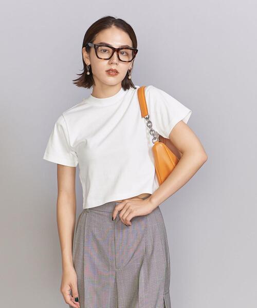 BEAUTY&YOUTH UNITED ARROWS(ビューティーアンドユースユナイテッドアローズ)の「【WEB限定】モックネック チビ Tシャツ(Tシャツ/カットソー・レディース・ブラック/オフホワイト・FREE)」の2枚目の写真
