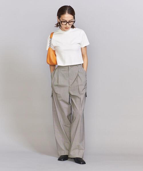 BEAUTY&YOUTH UNITED ARROWS(ビューティーアンドユースユナイテッドアローズ)の「【WEB限定】モックネック チビ Tシャツ(Tシャツ/カットソー・レディース・ブラック/オフホワイト・FREE)」の5枚目の写真