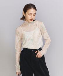 BEAUTY&YOUTH UNITED ARROWS | チュールプリント タートルネック カットソー -ウォッシャブル-(Tシャツ/カットソー)