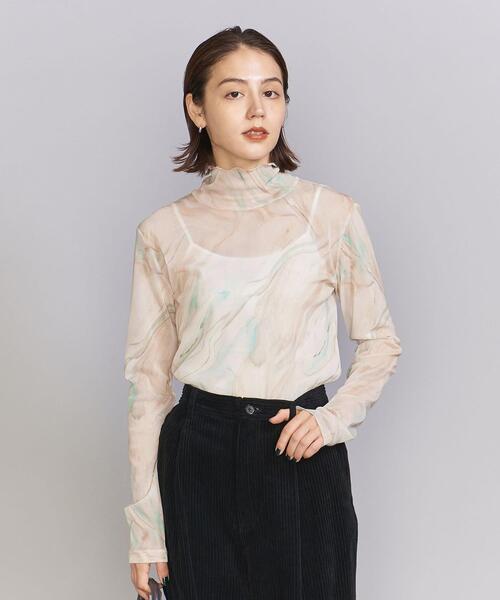 BEAUTY&YOUTH UNITED ARROWS（ビューティーアンドユースユナイテッドアローズ）の「チュールプリント タートルネック カットソー -ウォッシャブル-（Tシャツ/カットソー・レディース・ライトグレー/ナチュラル・FREE）」の6枚目の写真