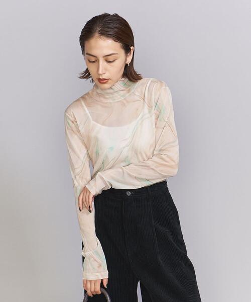 BEAUTY&YOUTH UNITED ARROWS（ビューティーアンドユースユナイテッドアローズ）の「チュールプリント タートルネック カットソー -ウォッシャブル-（Tシャツ/カットソー・レディース・ライトグレー/ナチュラル・FREE）」の7枚目の写真
