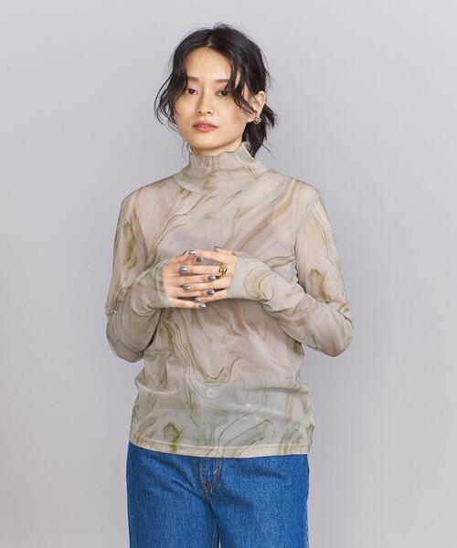 BEAUTY&YOUTH UNITED ARROWS（ビューティーアンドユースユナイテッドアローズ）の「チュールプリント タートルネック カットソー -ウォッシャブル-（Tシャツ/カットソー・レディース・ライトグレー/ナチュラル・FREE）」の9枚目の写真
