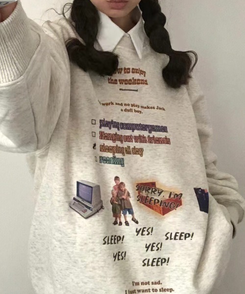 Vipoa（ヴィポア）の「RETRO DESIGN SWEAT（スウェット・レディース・オートミール・FREE）」の2枚目の写真