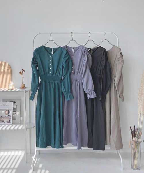 AS KNOW AS plus（アズノゥアズプラス）の「♪パワショルキラ釦ワンピース　【2023AWアイテム】（ワンピース・レディース・ブルーグレー/ベージュ系その他/ブラック/グリーン/ブラック系その他/ホワイト系その他/ブラック系/ブラウン系/ベージュ系その他2/ベージュ系その他3・FREE）」の11枚目の写真