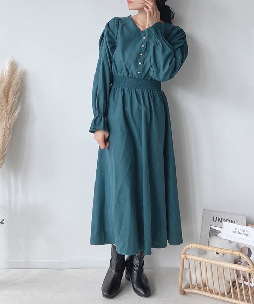 AS KNOW AS plus（アズノゥアズプラス）の「♪パワショルキラ釦ワンピース　【2023AWアイテム】（ワンピース・レディース・ブルーグレー/ベージュ系その他/ブラック/グリーン/ブラック系その他/ホワイト系その他/ブラック系/ブラウン系/ベージュ系その他2/ベージュ系その他3・FREE）」の21枚目の写真