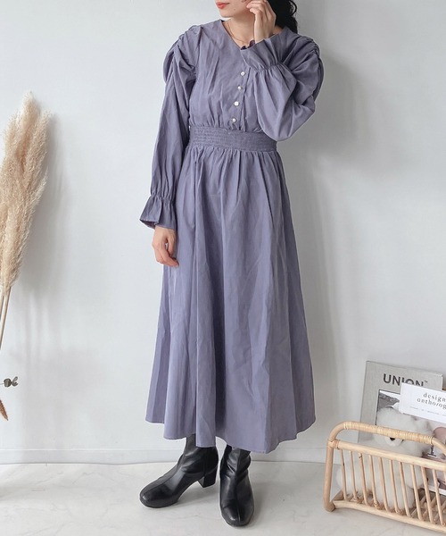 AS KNOW AS plus（アズノゥアズプラス）の「♪パワショルキラ釦ワンピース　【2023AWアイテム】（ワンピース・レディース・ブルーグレー/ベージュ系その他/ブラック/グリーン/ブラック系その他/ホワイト系その他/ブラック系/ブラウン系/ベージュ系その他2/ベージュ系その他3・FREE）」の22枚目の写真