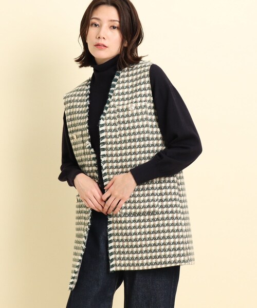 ボーダーズアットバルコニー 22SS SHIRRING DRESS ワンピース