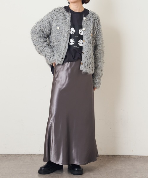 Omekashi（オメカシ）の「ループ編みカーディガン（カーディガン/ボレロ・レディース・ブラック/グレー・FREE）」の11枚目の写真