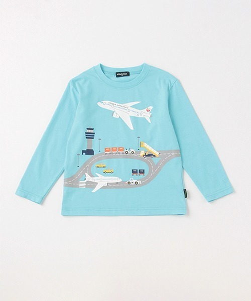 kladskap（クレードスコープ）の「【JAL】滑走路長袖Tシャツ（Tシャツ/カットソー・キッズ・ライトブルー/イエロー・120cm/110cm/100cm/90cm/130cm）」の2枚目の写真