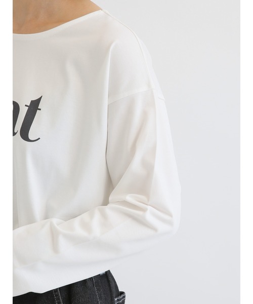 Samansa Mos2 blue(サマンサモスモスブルー)の「ロゴプリントロンT(Tシャツ/カットソー・レディース・ピンク/サックスブルー/オフホワイト・フリ-)」の12枚目の写真