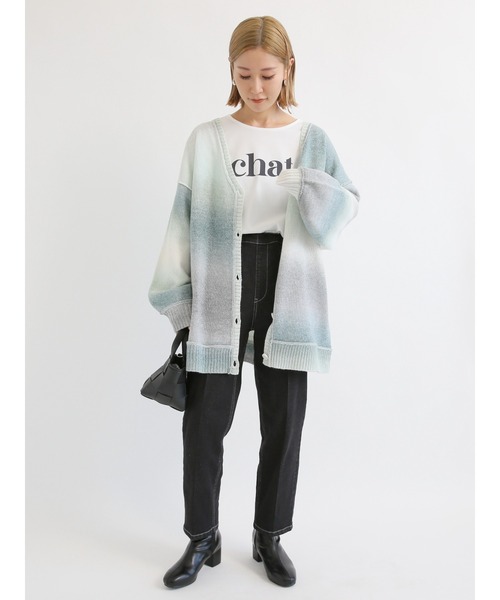 Samansa Mos2 blue(サマンサモスモスブルー)の「ロゴプリントロンT(Tシャツ/カットソー・レディース・ピンク/サックスブルー/オフホワイト・フリ-)」の11枚目の写真