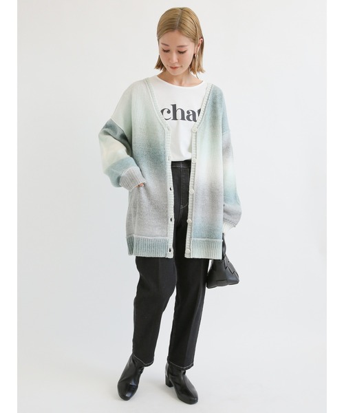 Samansa Mos2 blue(サマンサモスモスブルー)の「ロゴプリントロンT(Tシャツ/カットソー・レディース・ピンク/サックスブルー/オフホワイト・フリ-)」の14枚目の写真