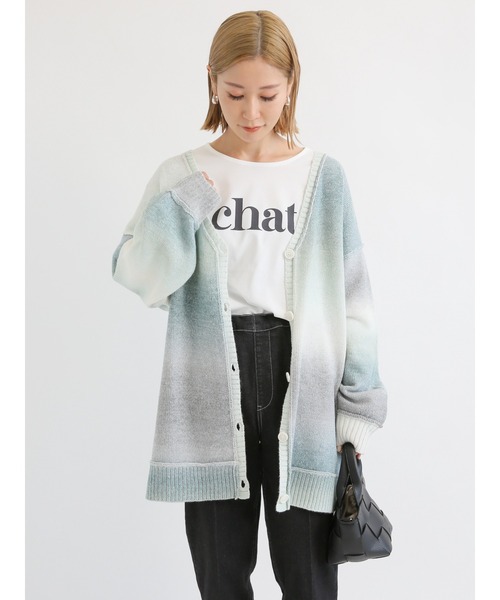 Samansa Mos2 blue(サマンサモスモスブルー)の「ロゴプリントロンT(Tシャツ/カットソー・レディース・ピンク/サックスブルー/オフホワイト・フリ-)」の9枚目の写真