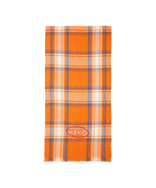 DIESEL(ディーゼル)の「メンズ ウール ストール チェック(ストール/ショール・メンズ・オレンジ/ブラウン/イエロー・UNI)」の5枚目の写真