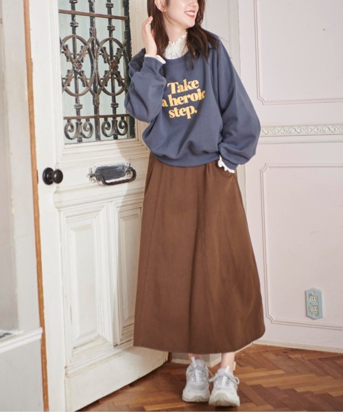 FREE'S MART（フリーズマート）の「【Sシリーズ対応】ハイウエストサーキュラーデニムロングスカート（デニムスカート・レディース・ホワイト/ダークネイビー/ブラウン・MEDIUM/SMALL/X-SMALL）」の13枚目の写真