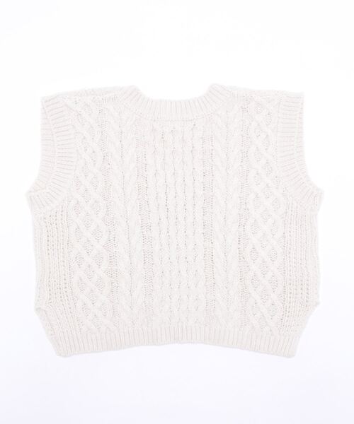 flower（フラワー）の「ポンポンアランベスト（ベスト・レディース・アイボリー・FREE）」の8枚目の写真