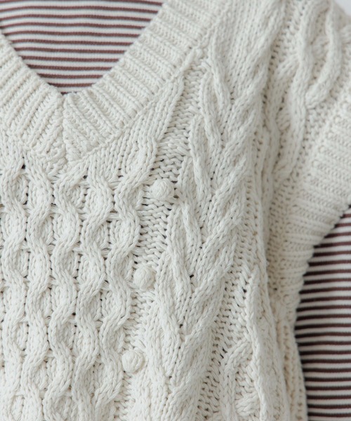 flower（フラワー）の「ポンポンアランベスト（ベスト・レディース・アイボリー・FREE）」の18枚目の写真