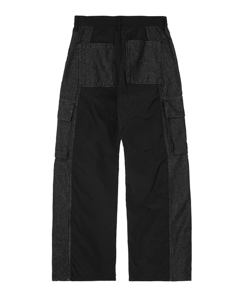 X-girl（エックスガール）の「DENIM MIXED PANTS（デニムパンツ・レディース・ブラック/ライトグレー・S/M）」の4枚目の写真