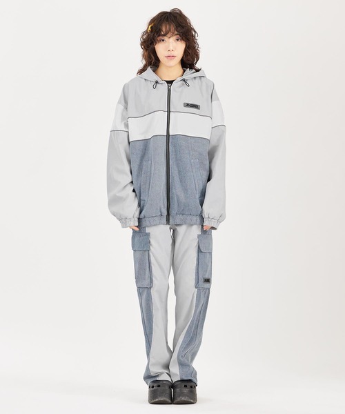 X-girl（エックスガール）の「DENIM MIXED PANTS（デニムパンツ・レディース・ブラック/ライトグレー・S/M）」の15枚目の写真