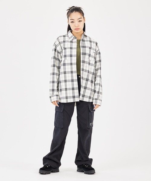 X-girl（エックスガール）の「DENIM MIXED PANTS（デニムパンツ・レディース・ブラック/ライトグレー・S/M）」の13枚目の写真