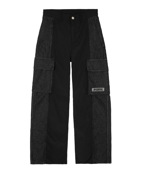 X-girl（エックスガール）の「DENIM MIXED PANTS（デニムパンツ・レディース・ブラック/ライトグレー・S/M）」の17枚目の写真